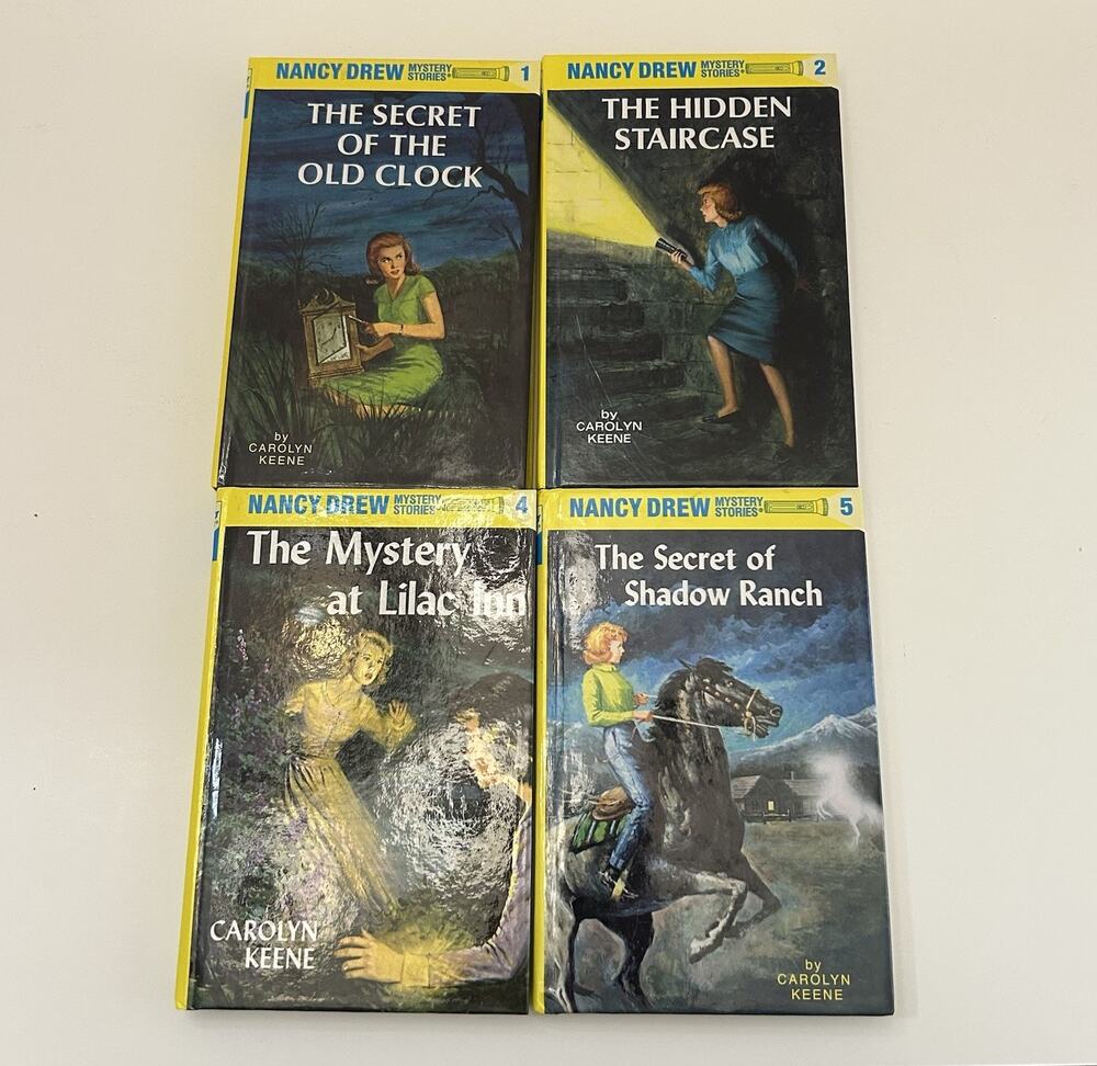 NANCY DREW Mystery HC Book Carolyn Keene Lot of 4 Flashlight 1, 2, 4, 5 VTG